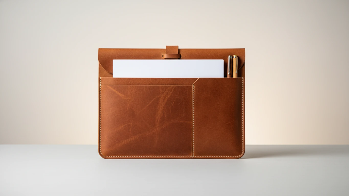 Organizador de Documentos em Couro de Grão Integral