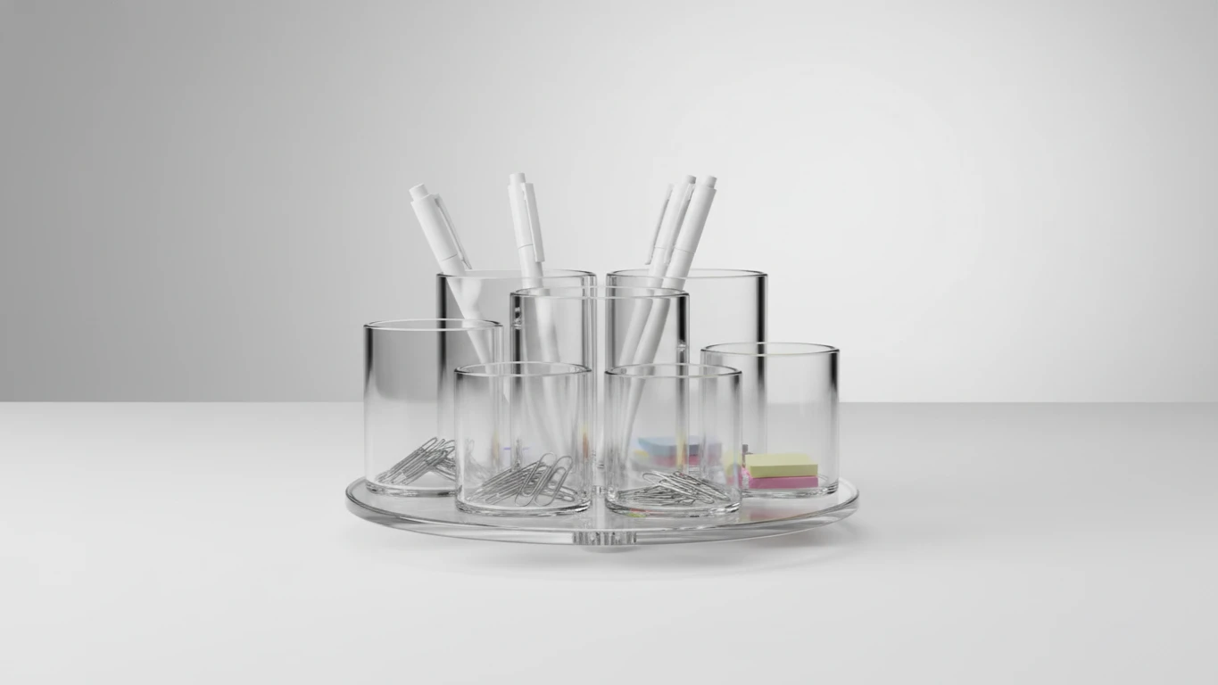 Organizador de Mesa Giratório em Acrílico