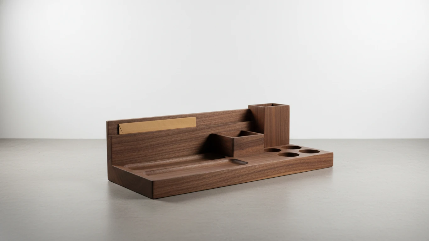 Organizador de Mesa em Madeira Maciça Nobre