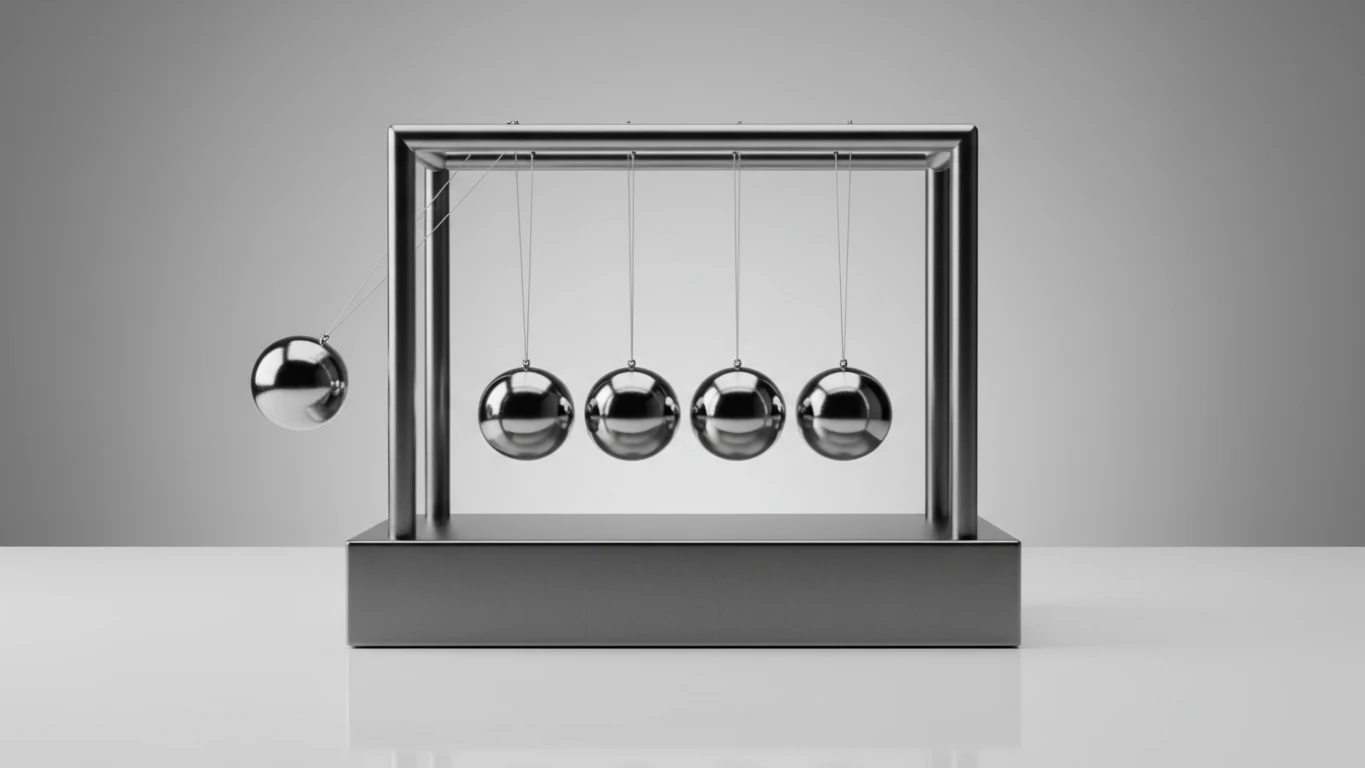 Pêndulo de Newton de Mesa em Metal