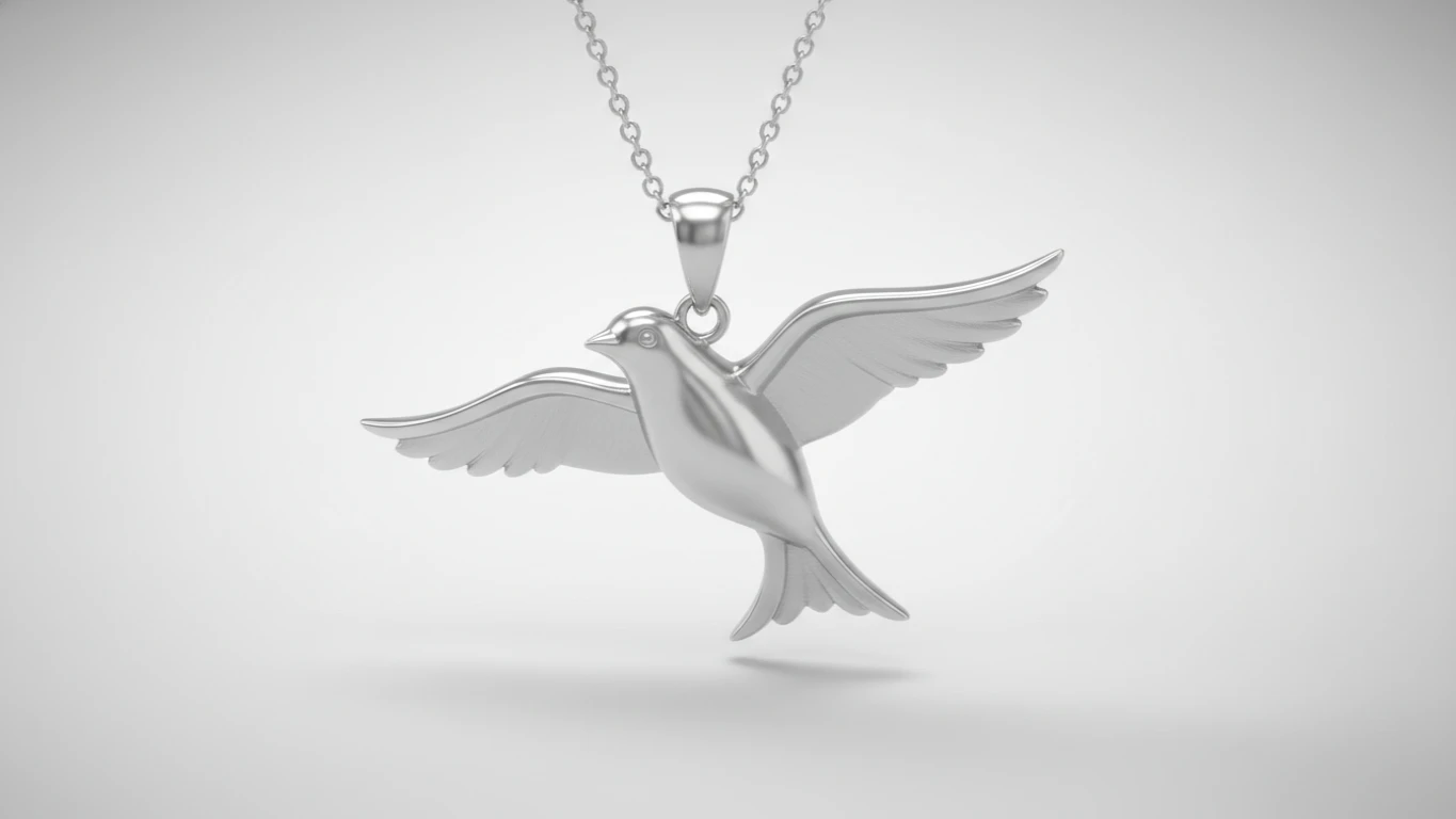 Pingente de Pássaro em Prata 925