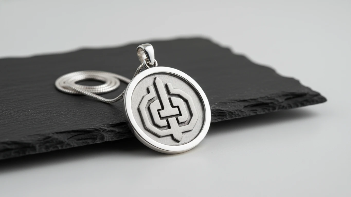 Pingente de Prata 925 Símbolo Marcial