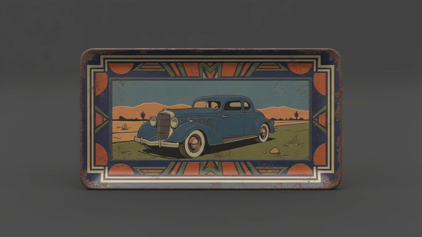 Placa Decorativa de Metal em Estilo Vintage