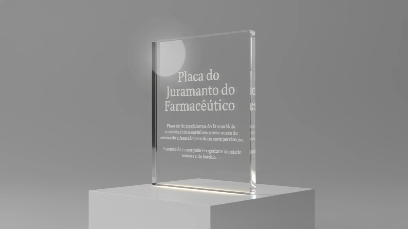 Placa do Juramento do Farmacêutico em Acrílico