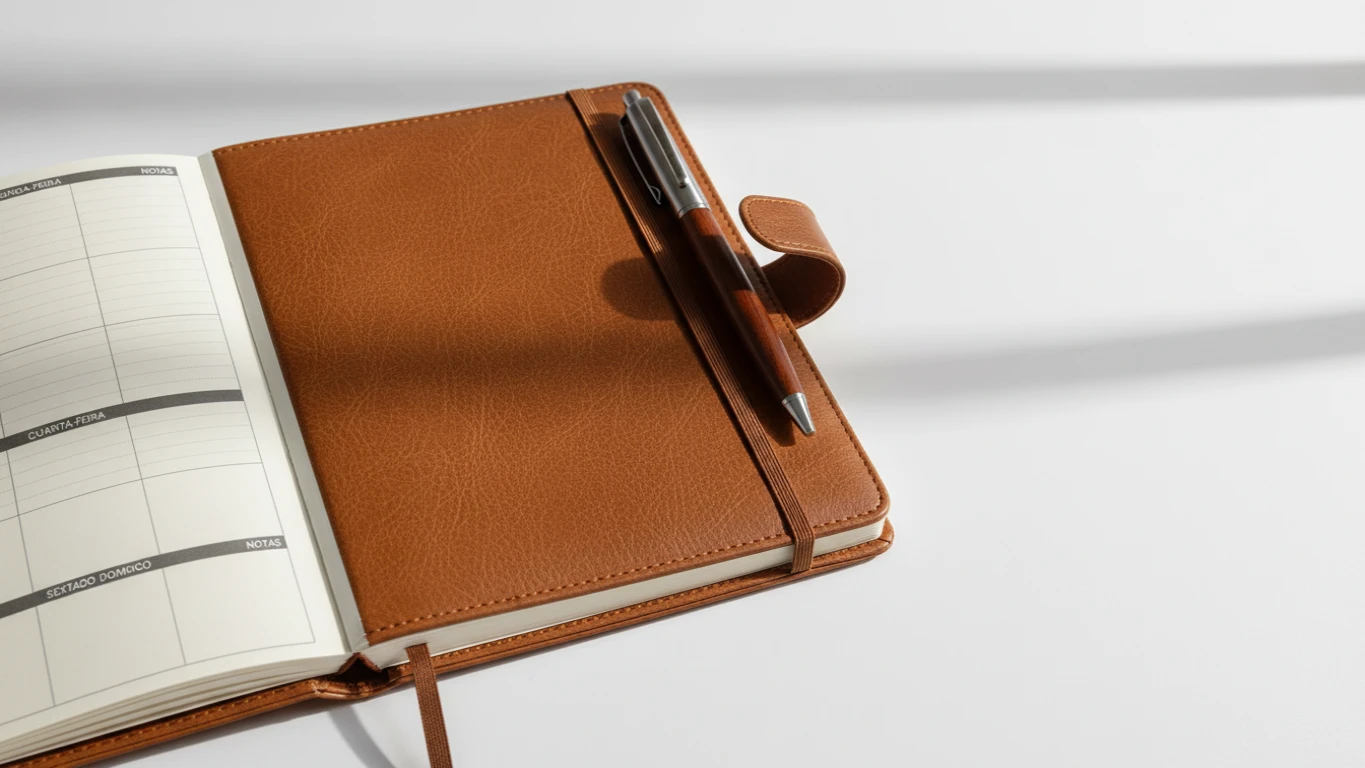 Planner Semanal em Couro Sintético