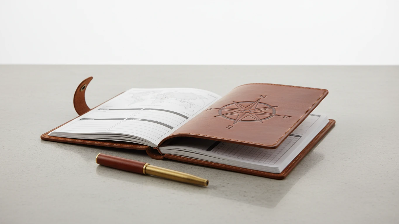 Planner de Viagens em Couro