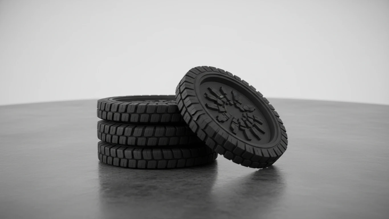 Porta-Copos em Borracha com Desenho de Pneus