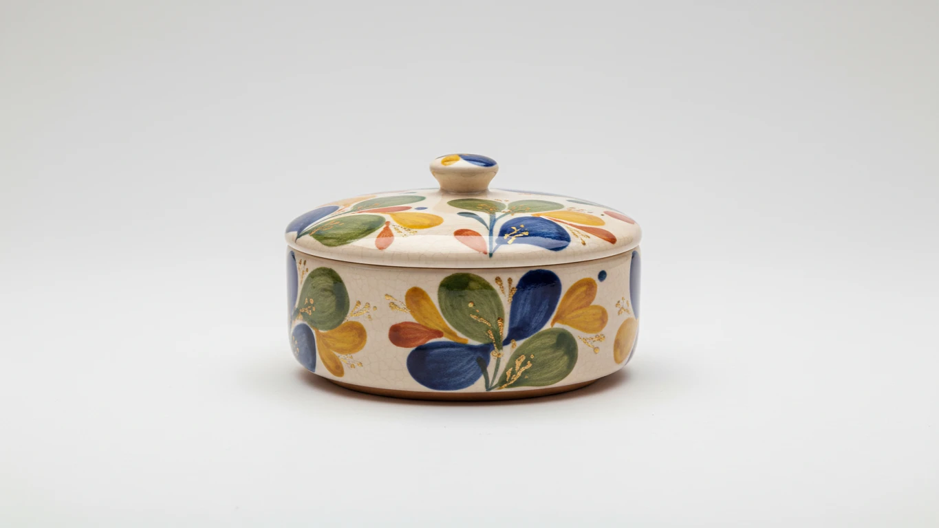 Porta-Joias de Cerâmica Pintado à Mão