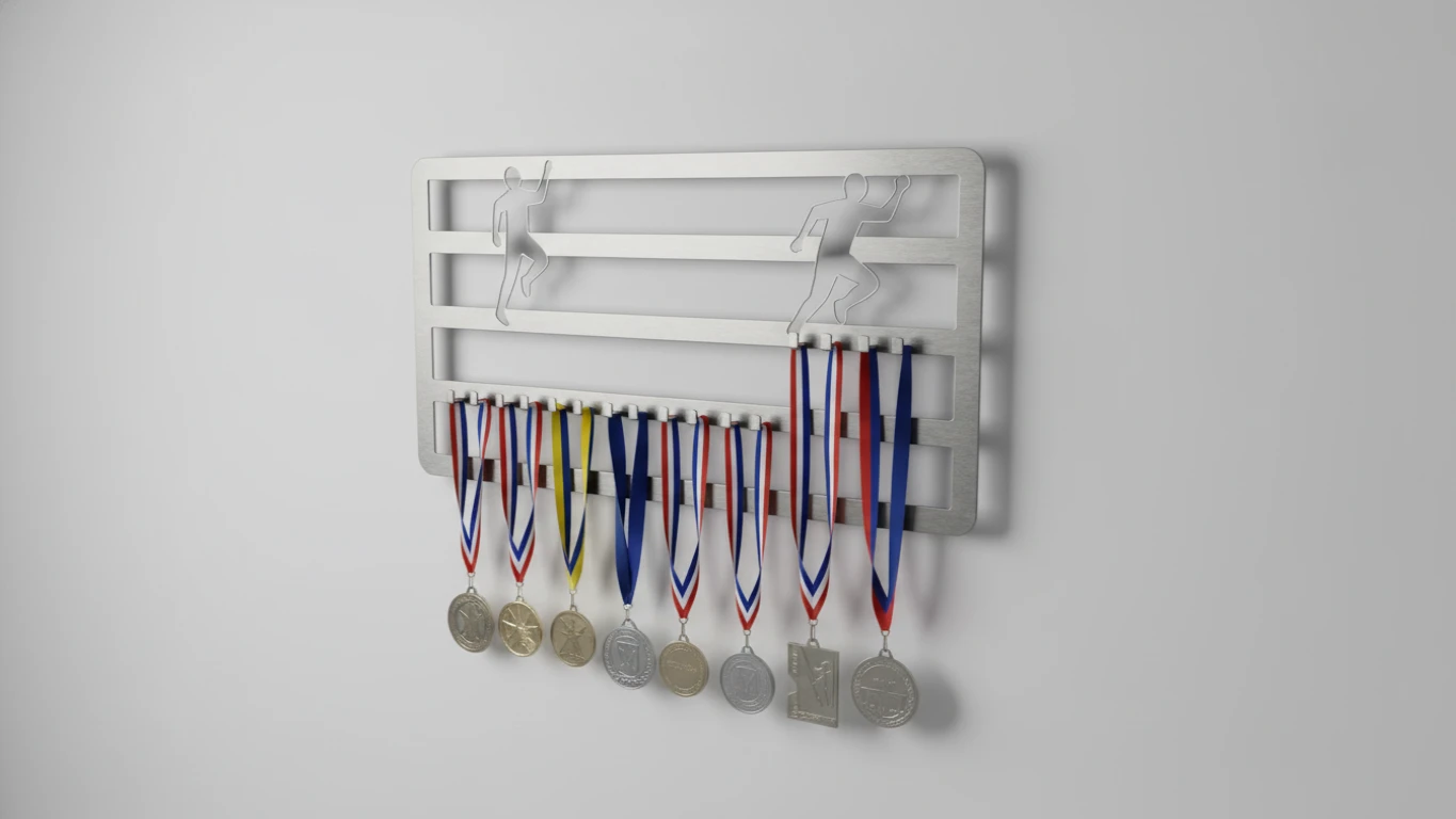 Porta-Medalhas em Aço com Design Moderno