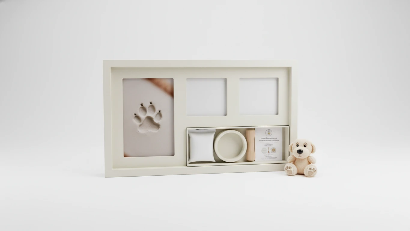 Porta-Retrato com Kit de Moldagem de Pata