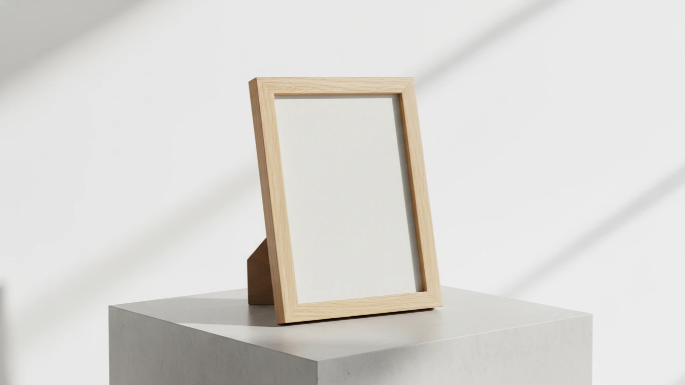 Porta-Retrato de Madeira com Design Minimalista