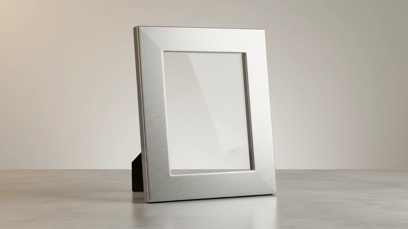 Porta-Retrato de Prata com Design Moderno