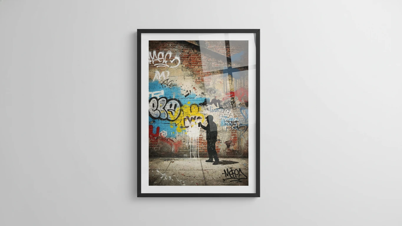 Pôster de Arte de Rua Moldurado