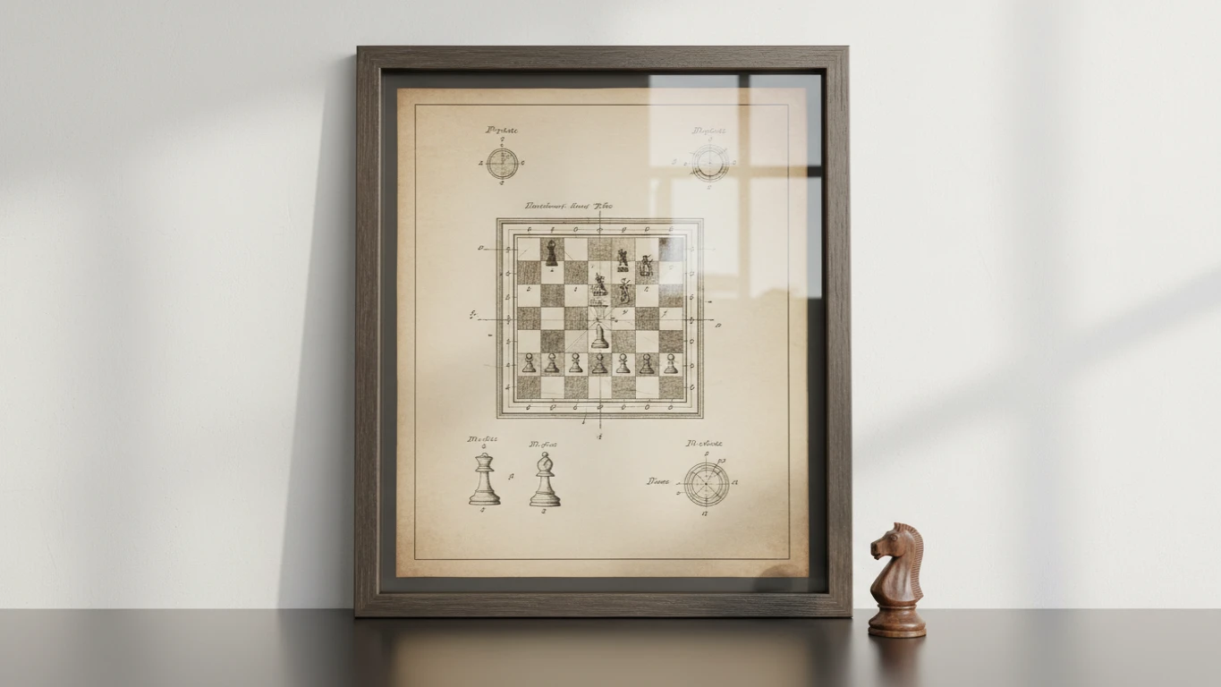 Pôster de Patente Vintage de Xadrez