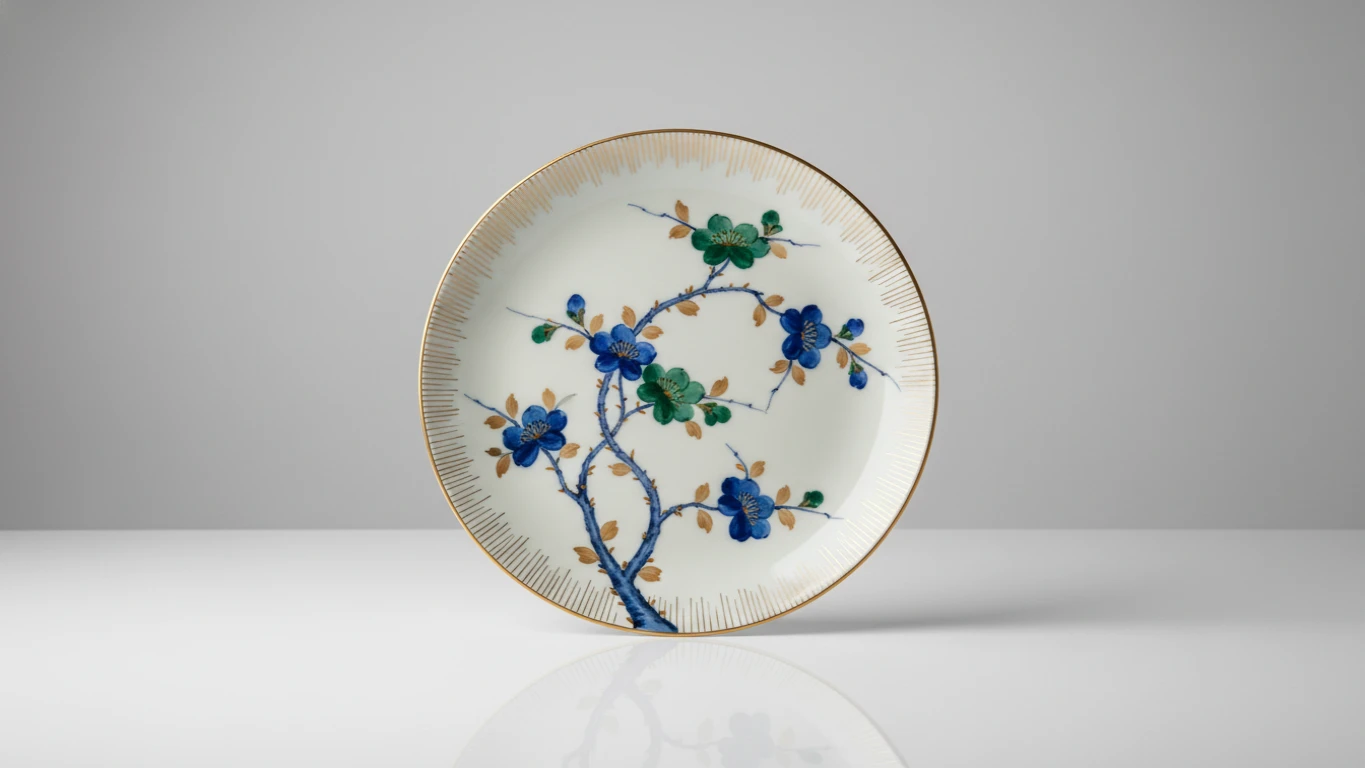 Prato Decorativo Pintado à Mão em Porcelana
