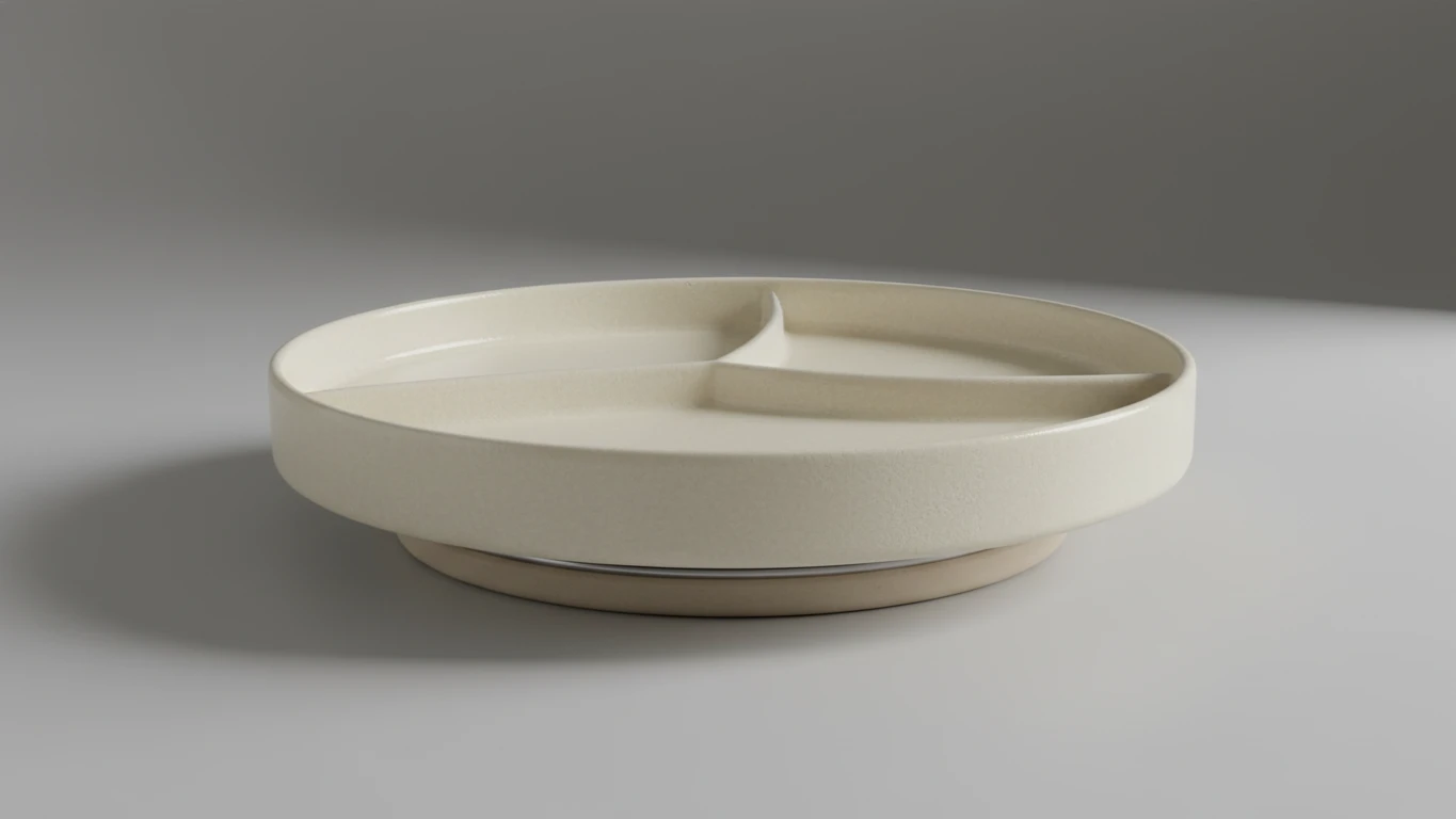 Prato Giratório em Cerâmica para Servir