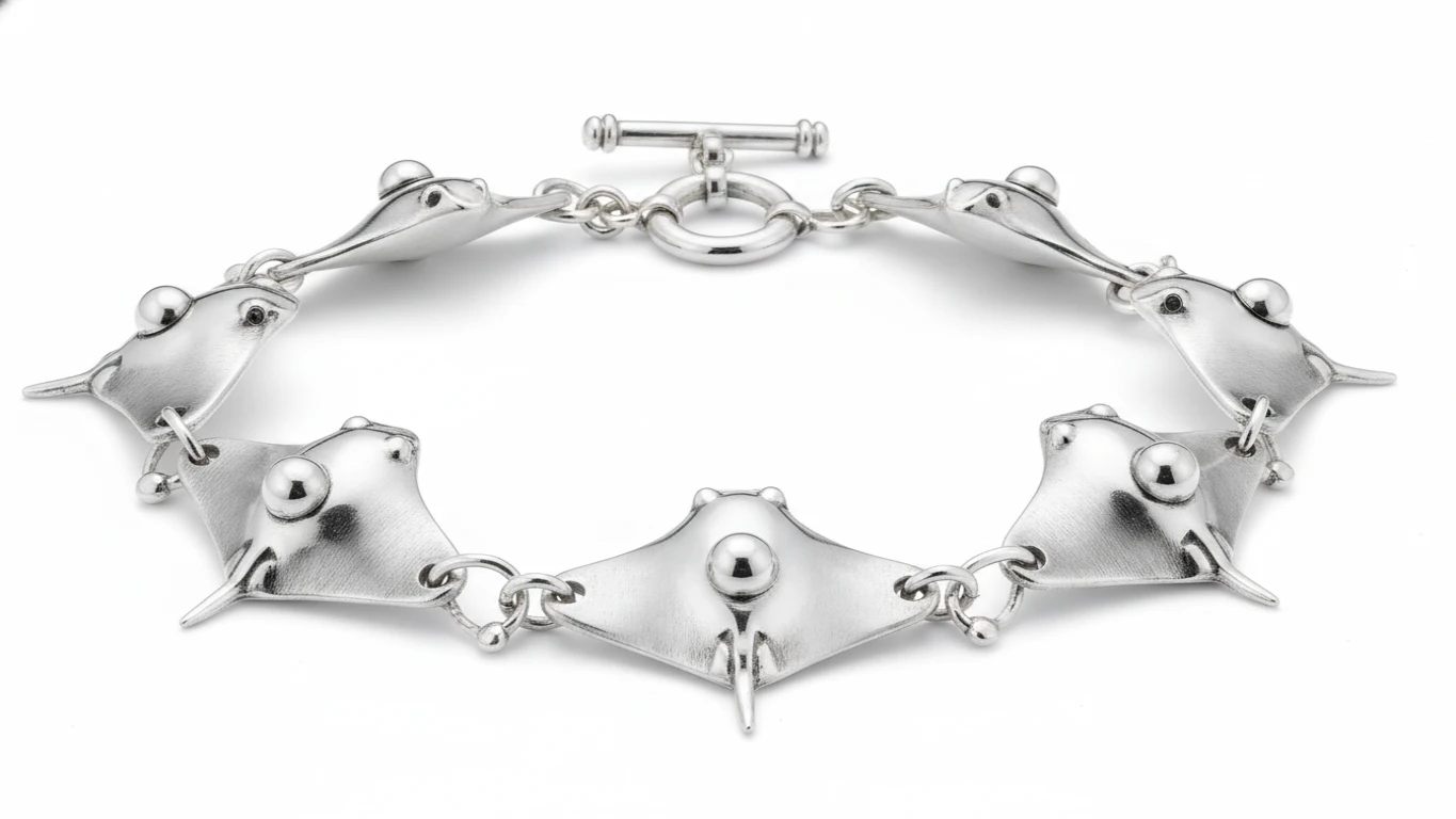 Pulseira Temática de Arraia em Prata