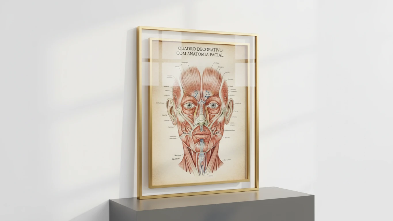 Quadro Decorativo com Anatomia Facial