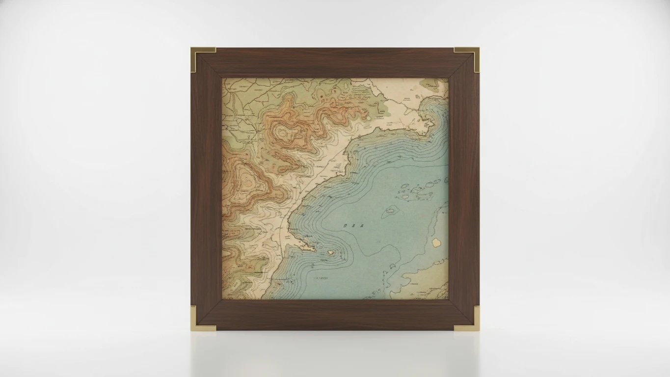 Quadro Decorativo com Mapa do Litoral