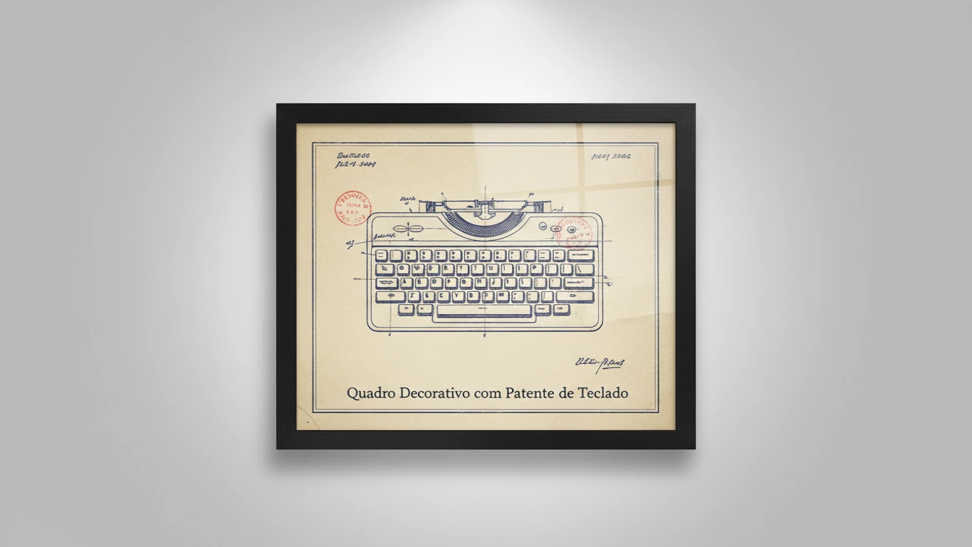 Quadro Decorativo com Patente de Teclado