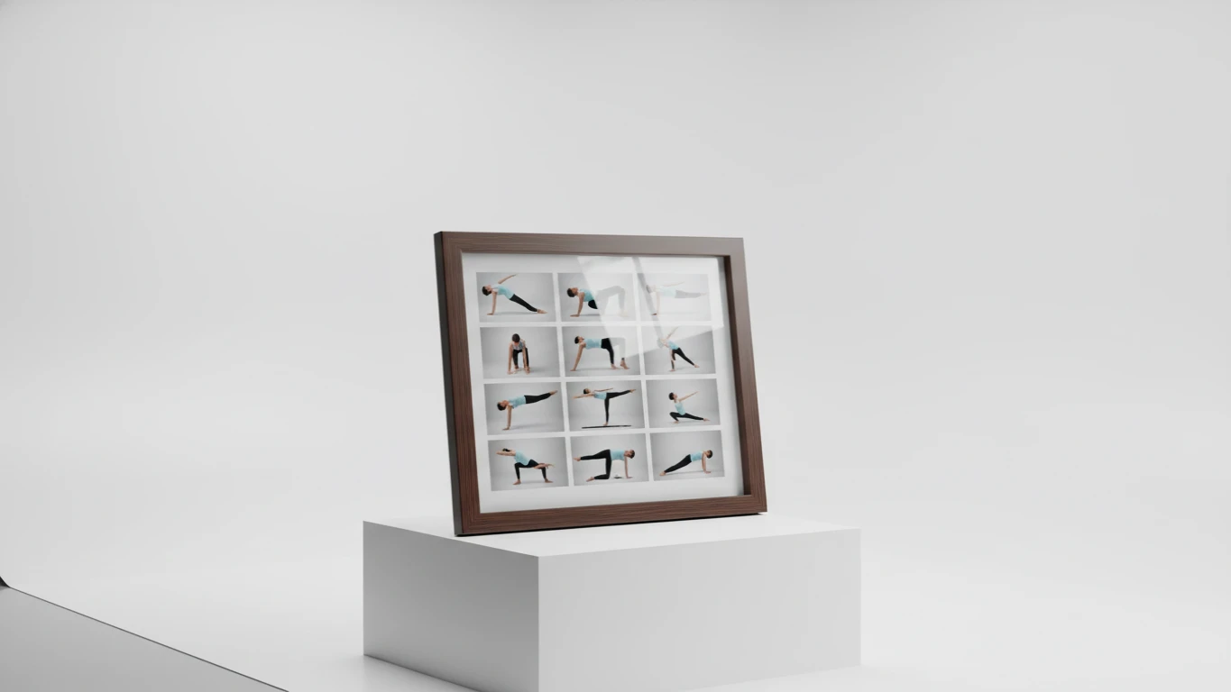 Quadro Decorativo com Posturas de Pilates