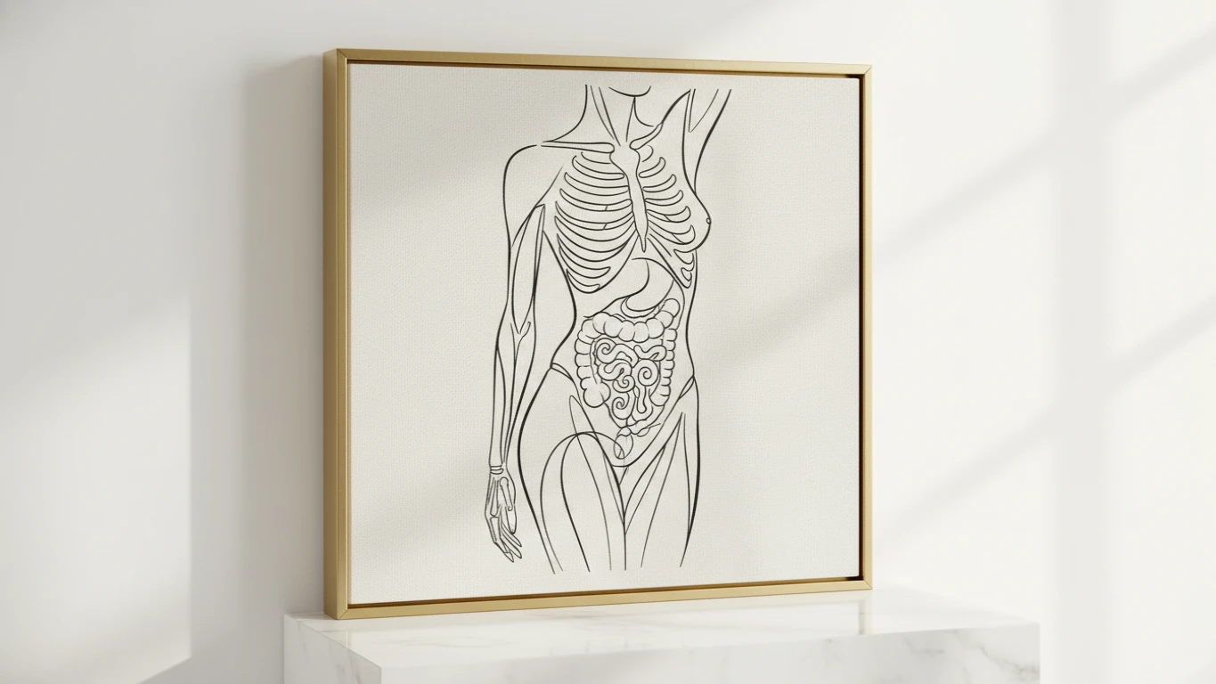 Quadro Decorativo de Anatomia Feminina Minimalista