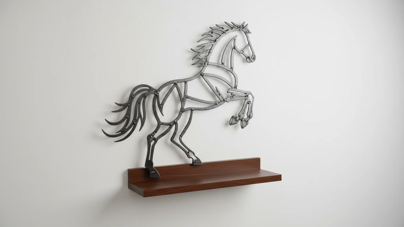 Quadro Decorativo de Cavalo em Metal