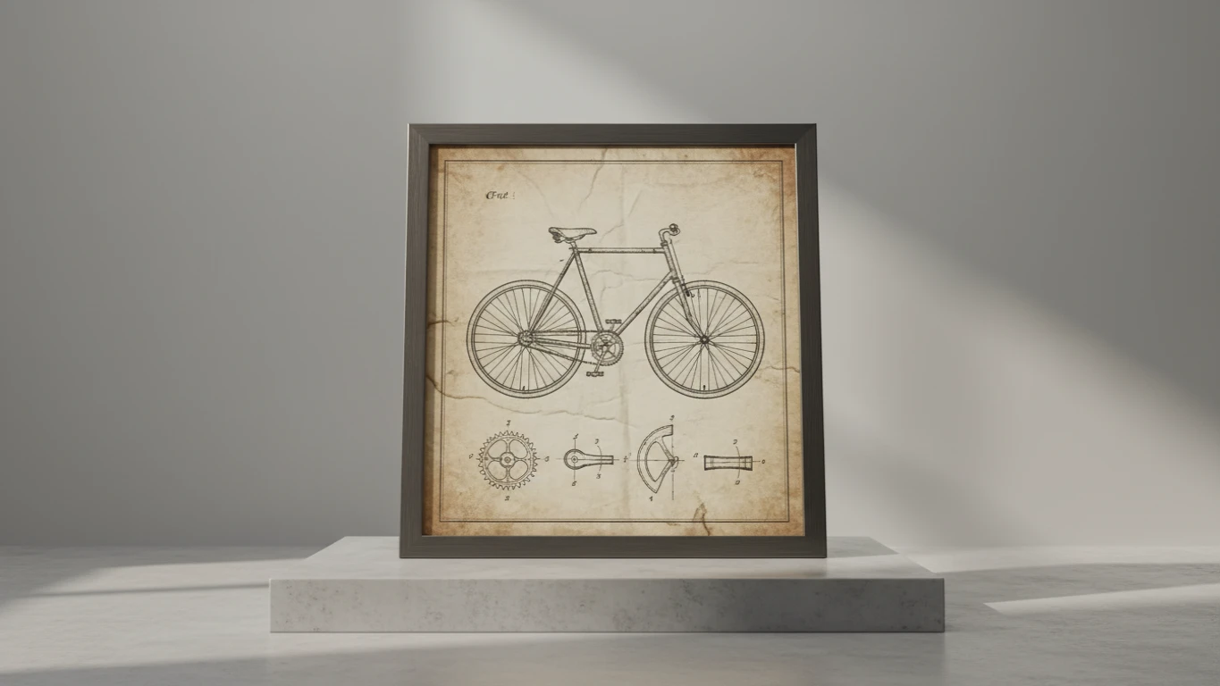 Quadro Decorativo de Patente de Bicicleta