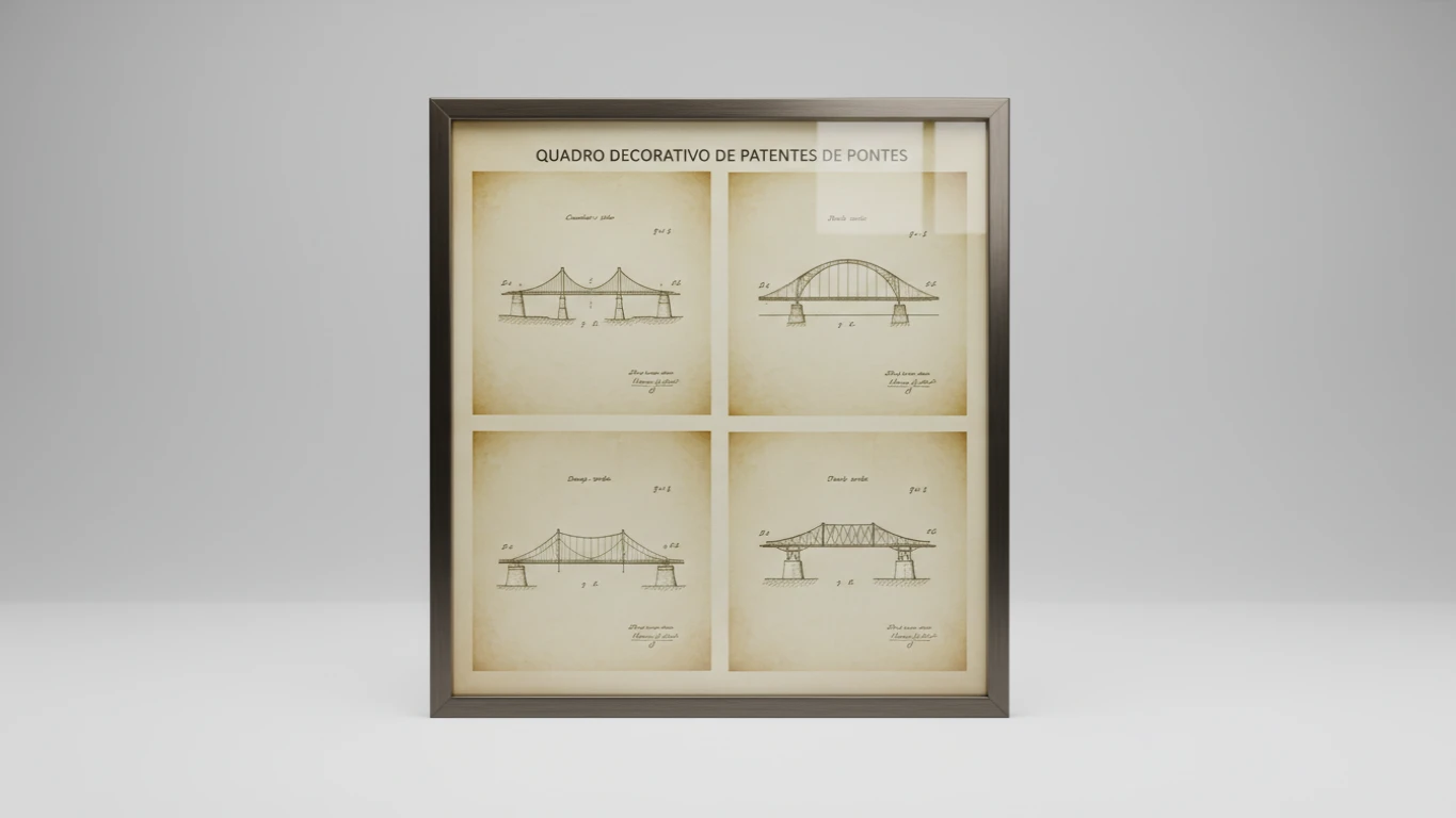 Quadro Decorativo de Patentes de Pontes