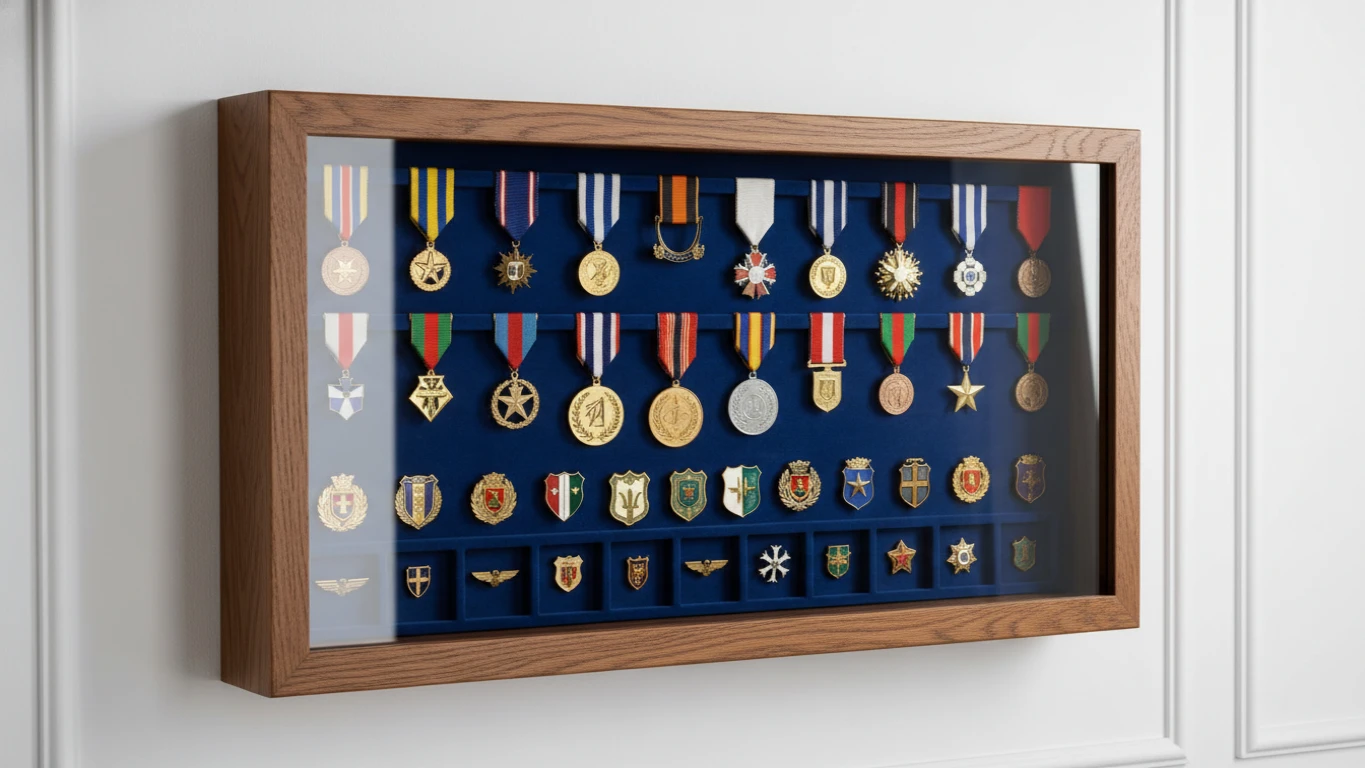 Quadro Expositor de Medalhas e Distintivos