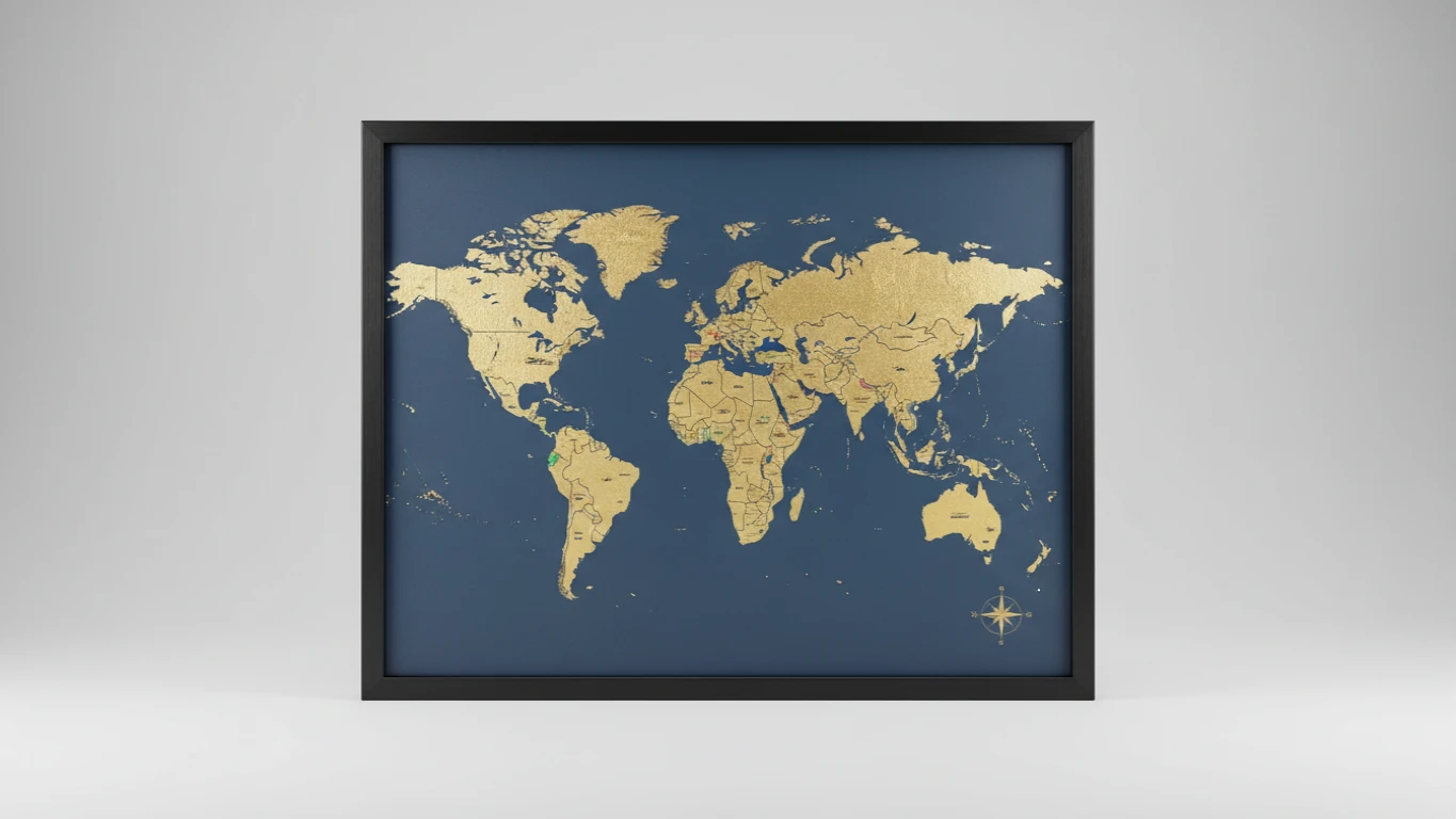 Quadro Mapa Mundi de Raspadinha