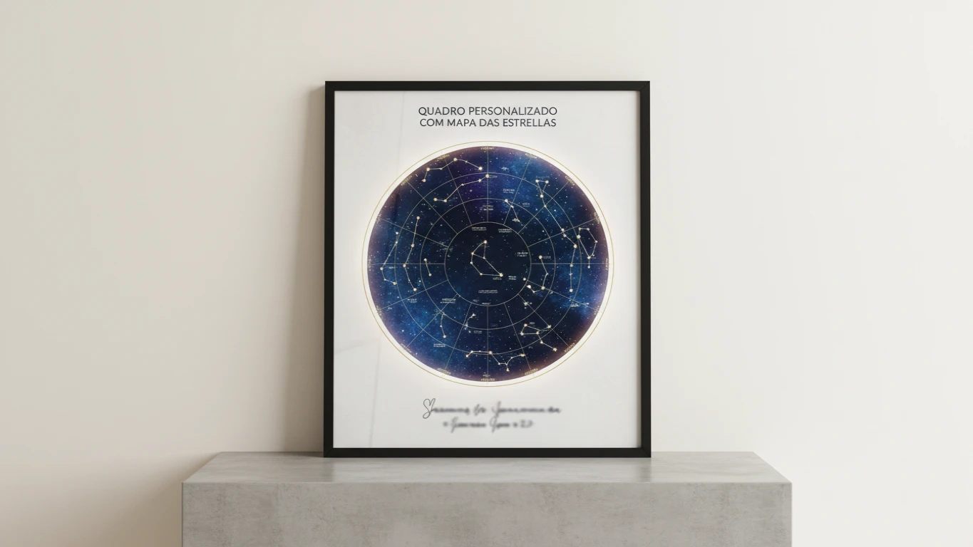 Quadro Personalizado com Mapa das Estrelas