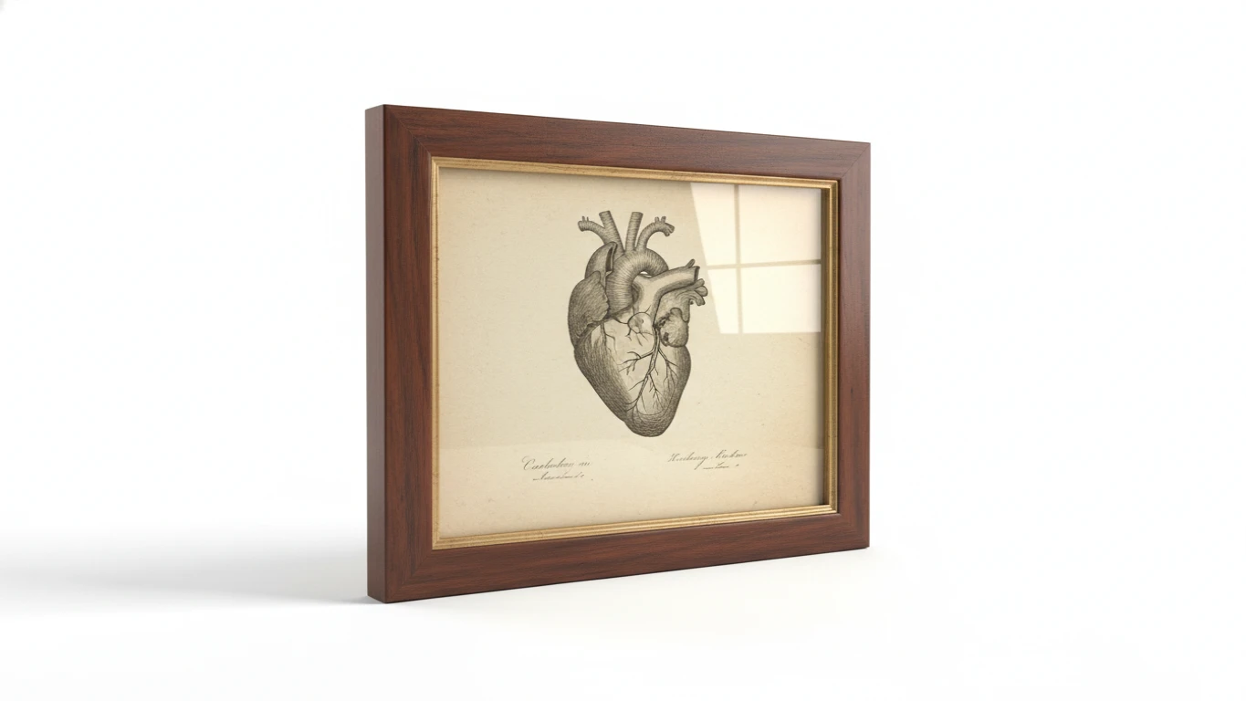 Quadro com Gravura Vintage de Cardiologia