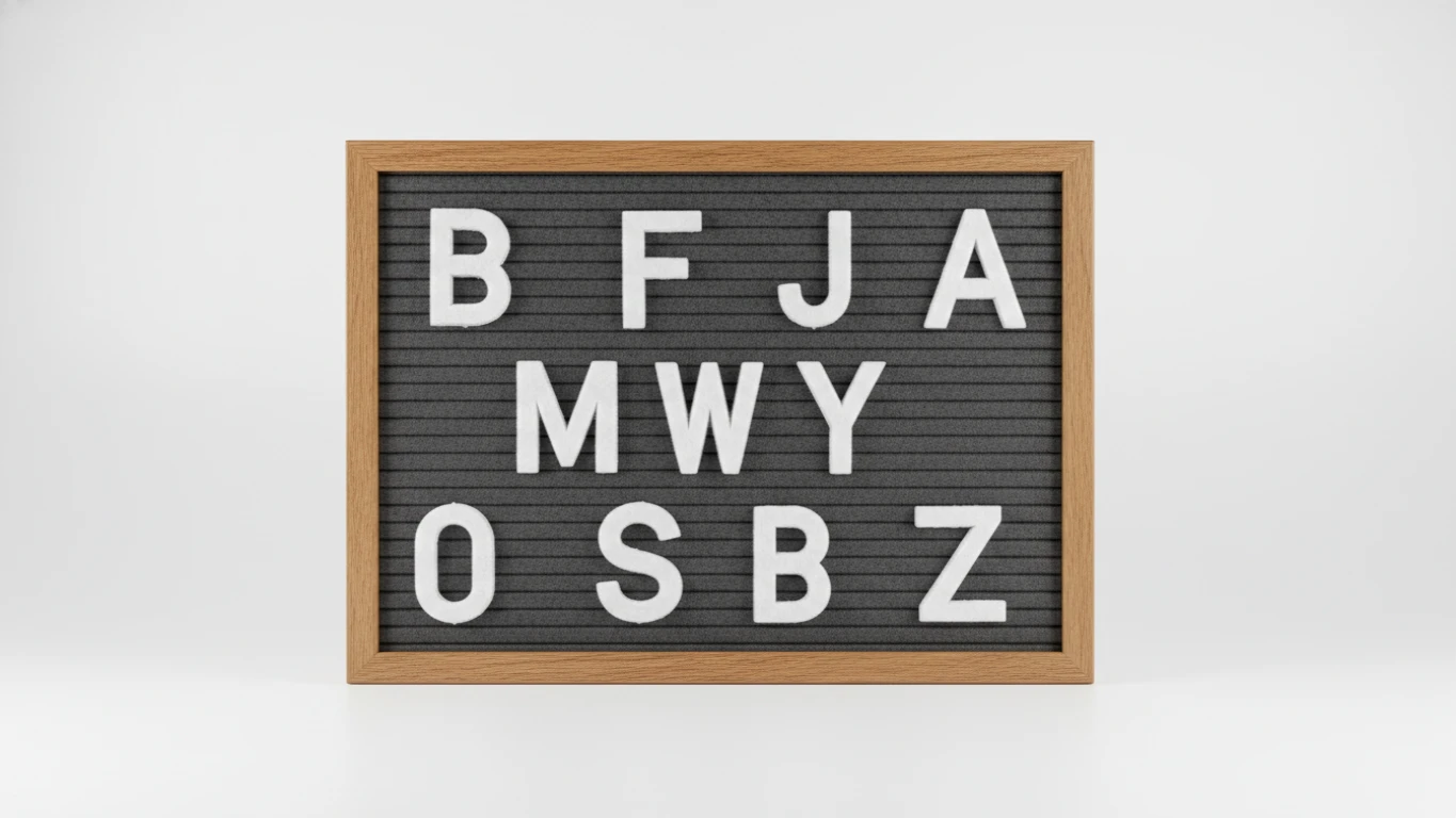 Quadro de Letras de Feltro Retrô