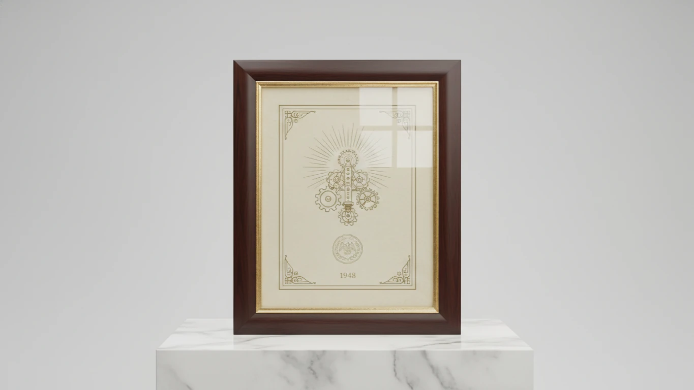 Quadro de Patente de Invenção em Moldura Premium