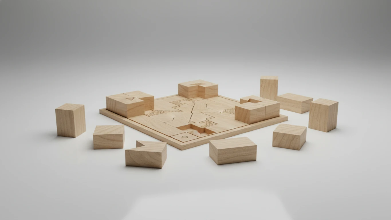 Quebra-Cabeça 3D de Madeira Tabuleiro