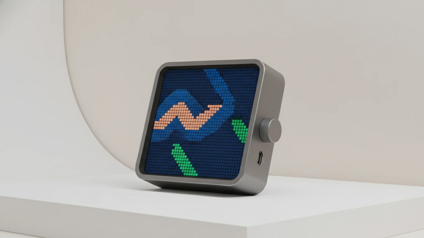 Relógio Digital com Tela de Pixels Programável