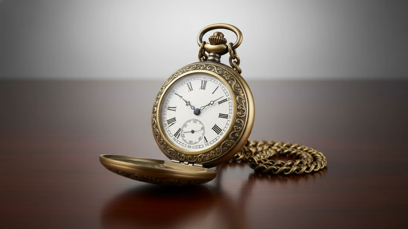 Relógio de Bolso Clássico com Corrente