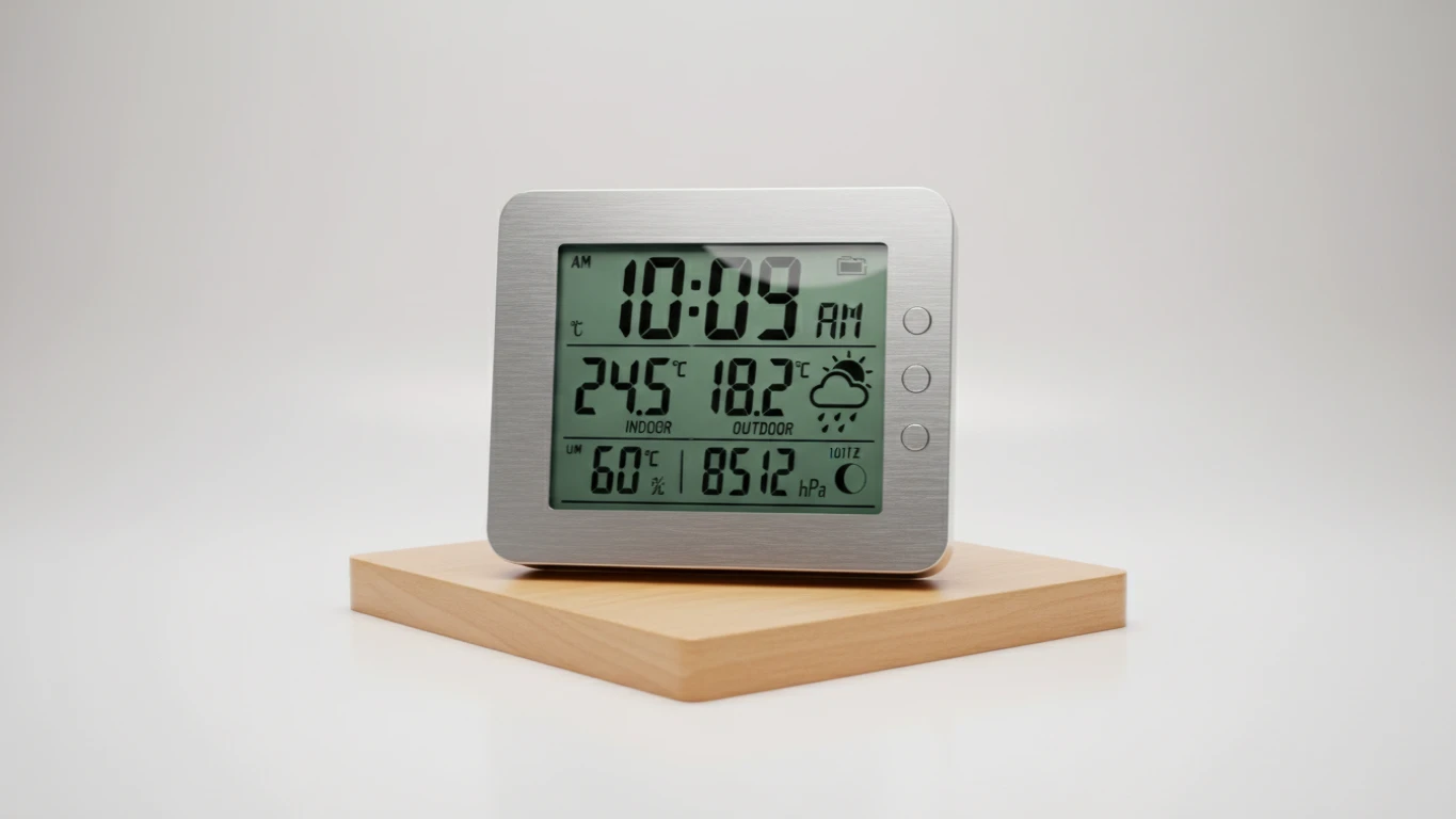 Relógio de Mesa Digital com Estação Meteorológica