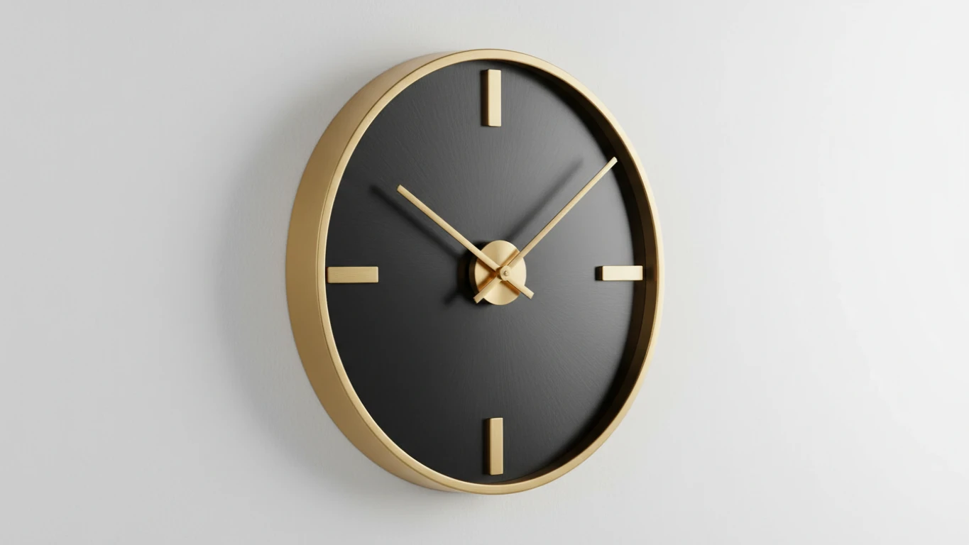 Relógio de Parede Moderno com Detalhes em Latão