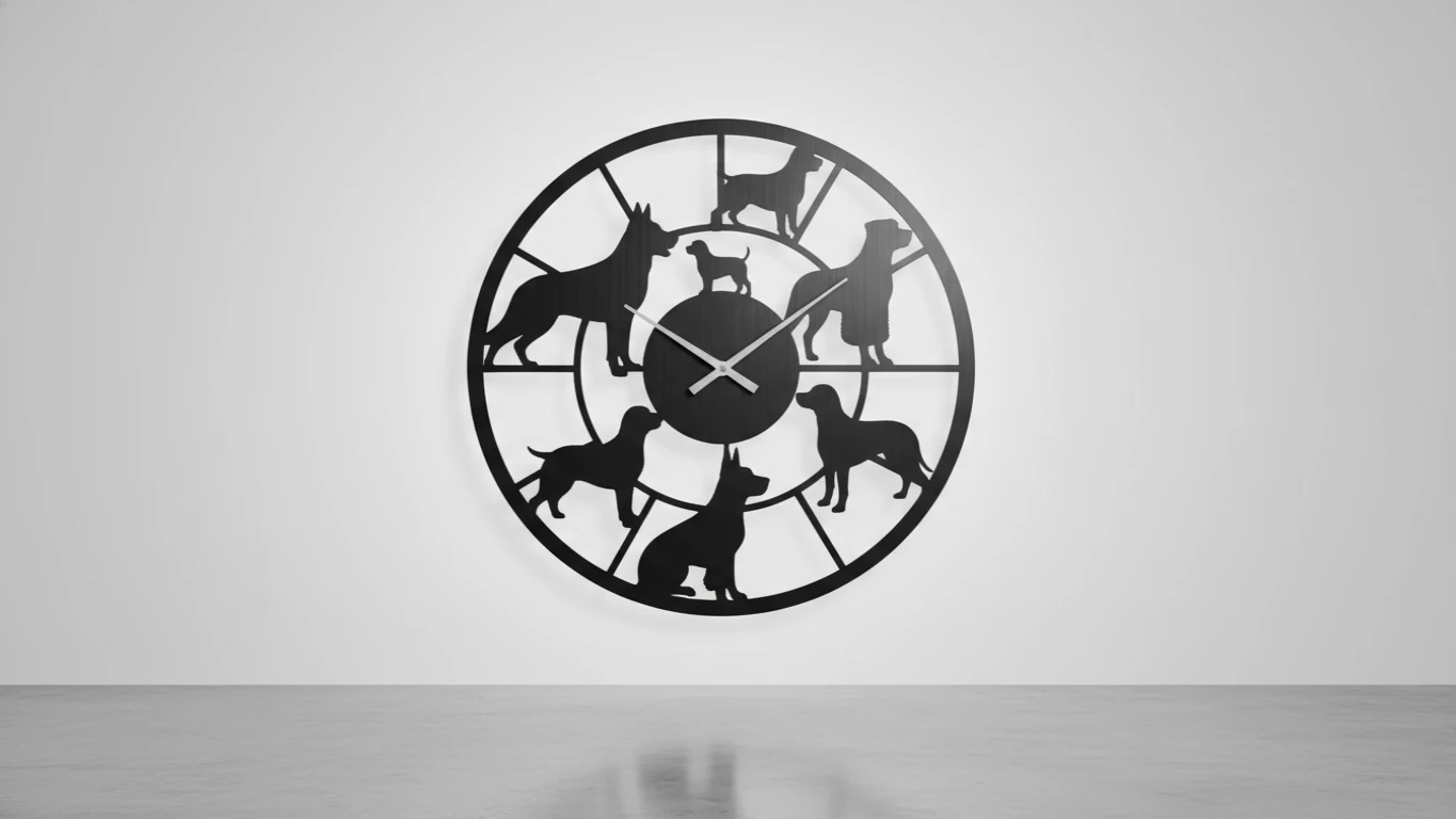 Relógio de Parede Silhueta Canina