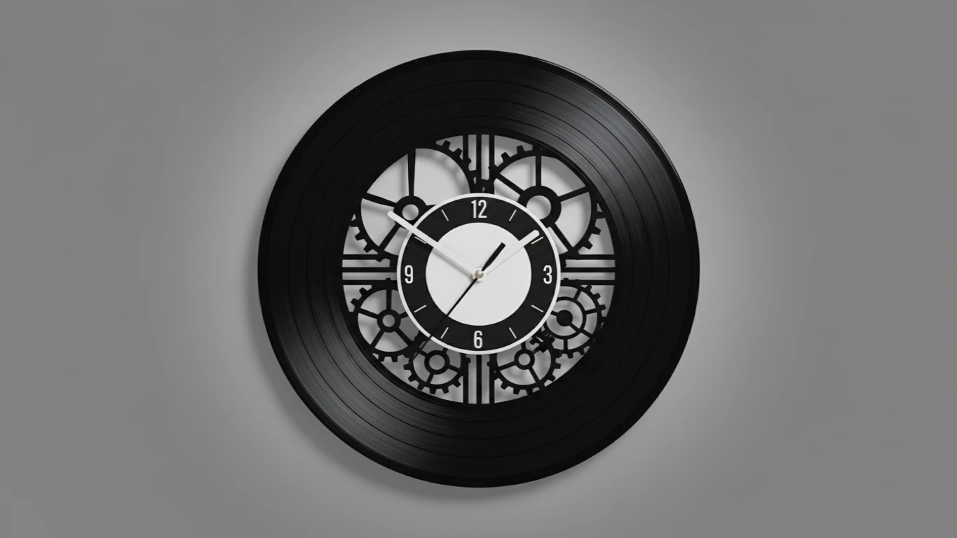 Relógio de Parede de Disco de Vinil Temático