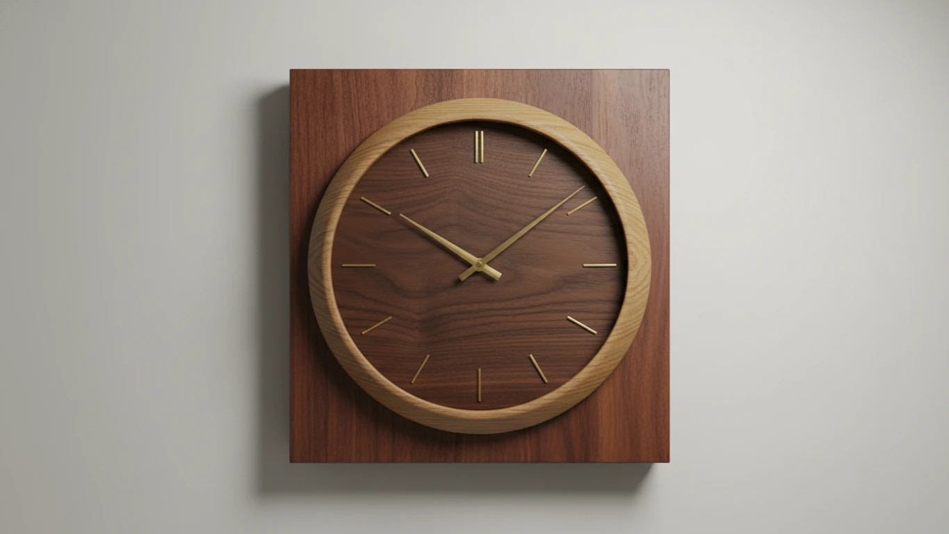 Relógio de Parede em Madeira Nobre