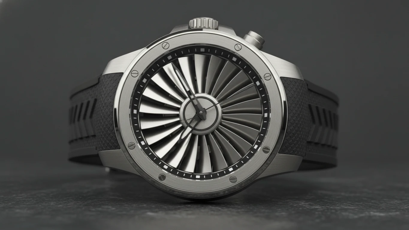 Relógio de Pulso com Design de Turbina