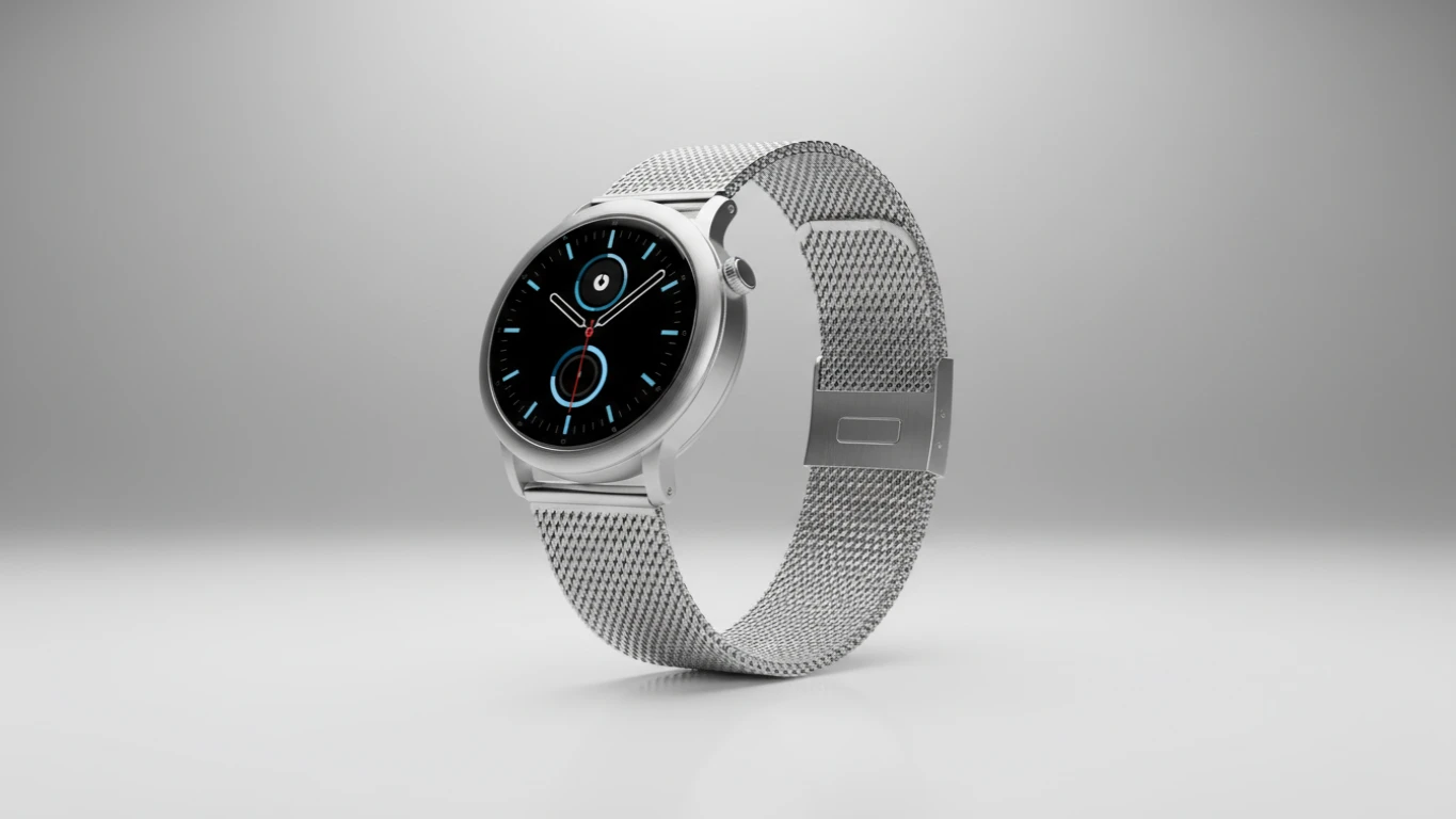 Smartwatch com Pulseira de Malha de Metal