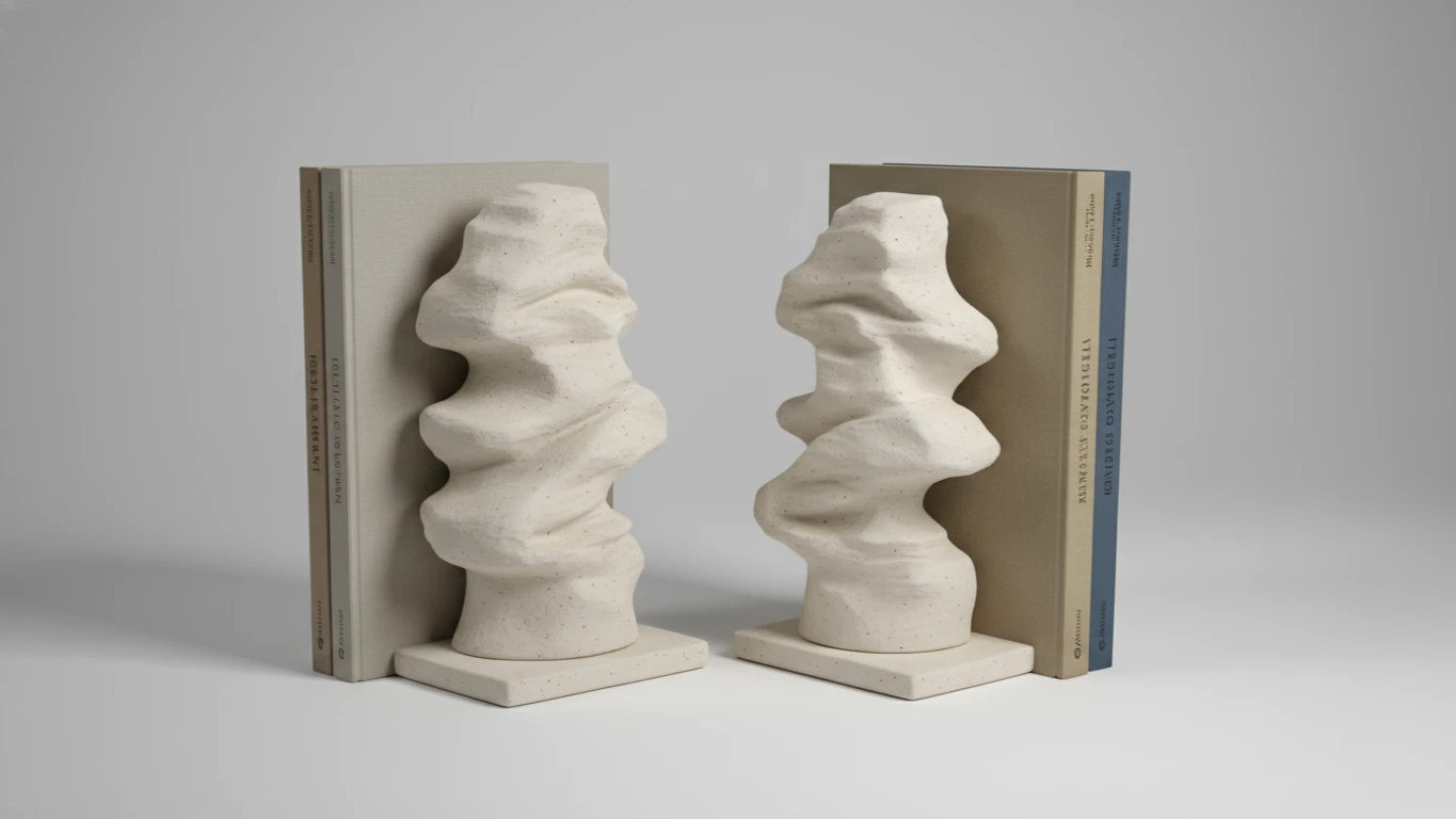 Suporte de Livros em Cerâmica Esculpida