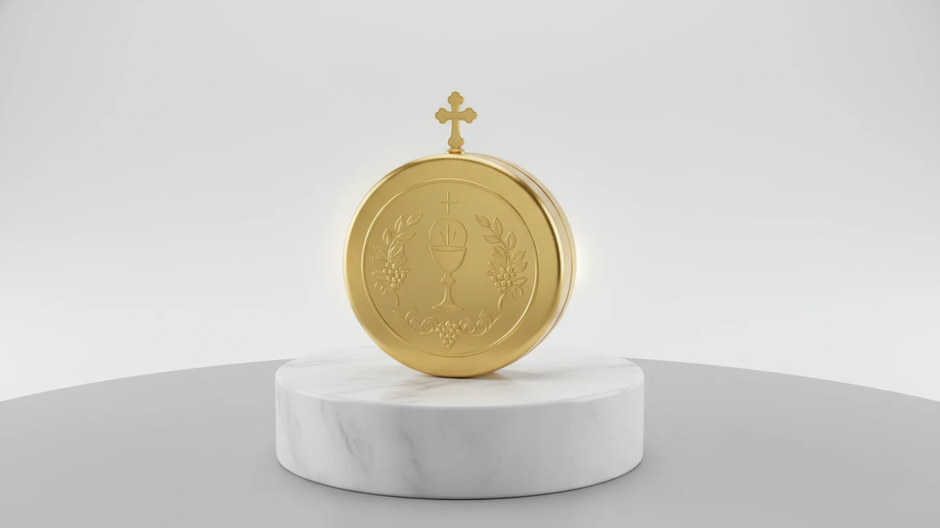 Teca com Banho de Ouro para Comunhão