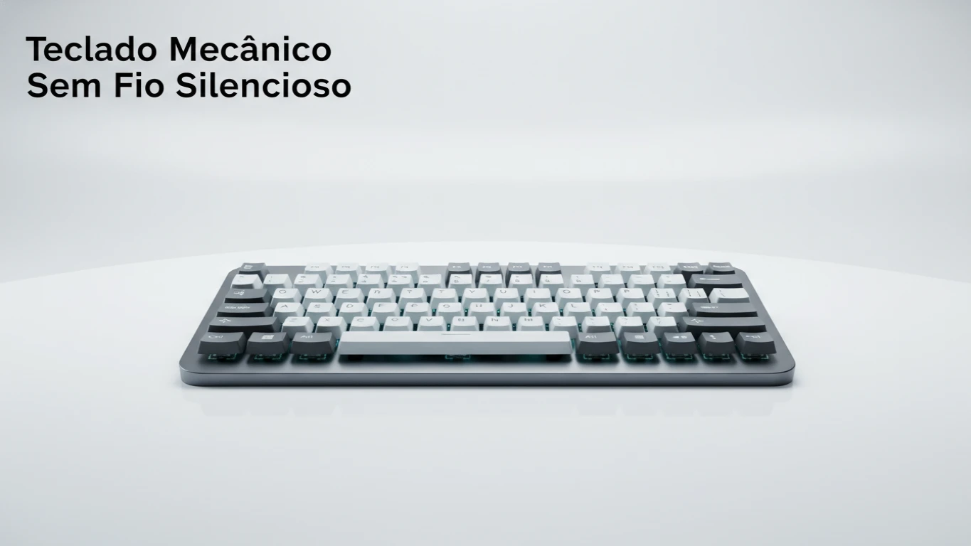 Teclado Mecânico Sem Fio Silencioso