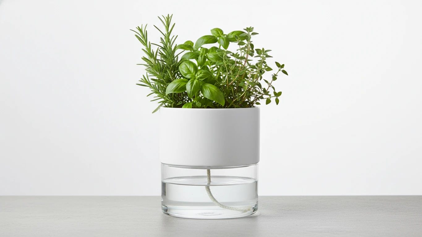 Vaso Auto-irrigável com Ervas Aromáticas