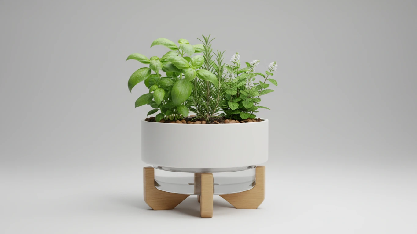 Vaso Autoirrigável com Ervas Frescas